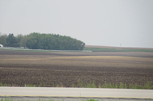 Lost top soil on Iowa farm